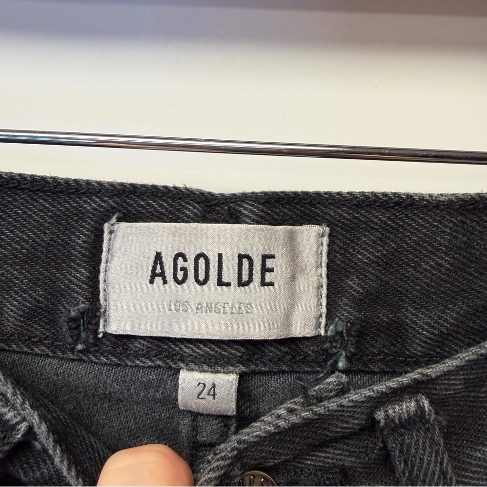 Agolde Distressed Washed Black Jeans size 24 - Picture 3 of 5